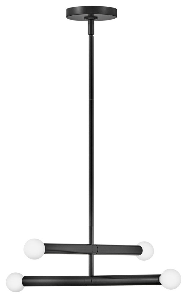 Lark Millie 15.75" Four Light Convertible Pendant, Black