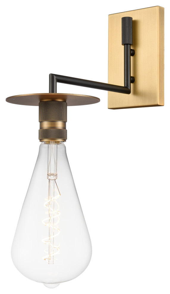 Innovations 432-1W-BBB-BB-125-LED Aurora 1 Light Sconce, Black Brushed Brass