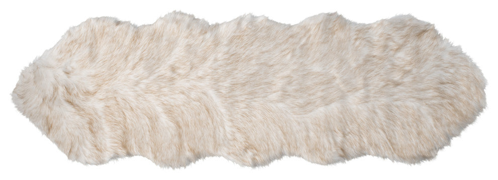 Gordon Faux Sheepskin Rug 2'x6' Double Gradient Tan, Gradient Tan