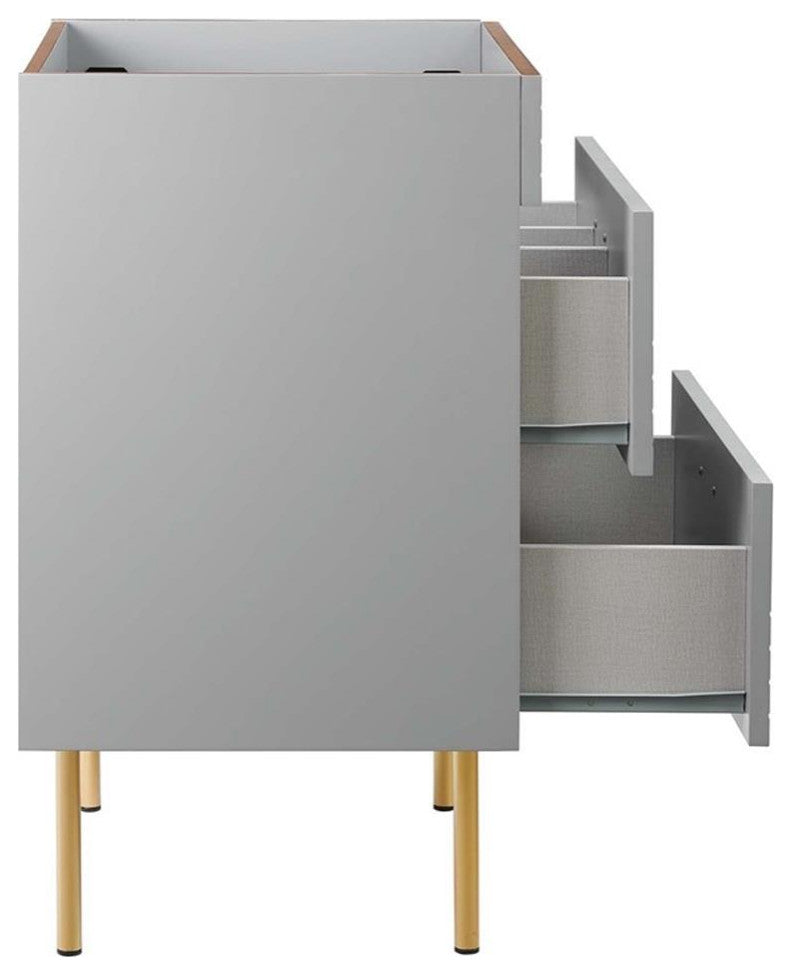 Modway Daybreak 23.5" Particleboard MDF Wood and Metal Bathroom Vanity in Gray