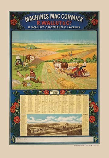 Machines Maccormick - Calendar, 1922 - Canvas Poster 20" x 30"