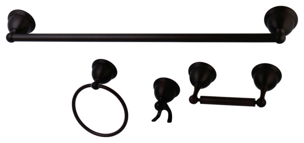 Kingston Brass 4-Piece Towel Bar Bathroom Hardware Set, Oil Rubbed Bronze