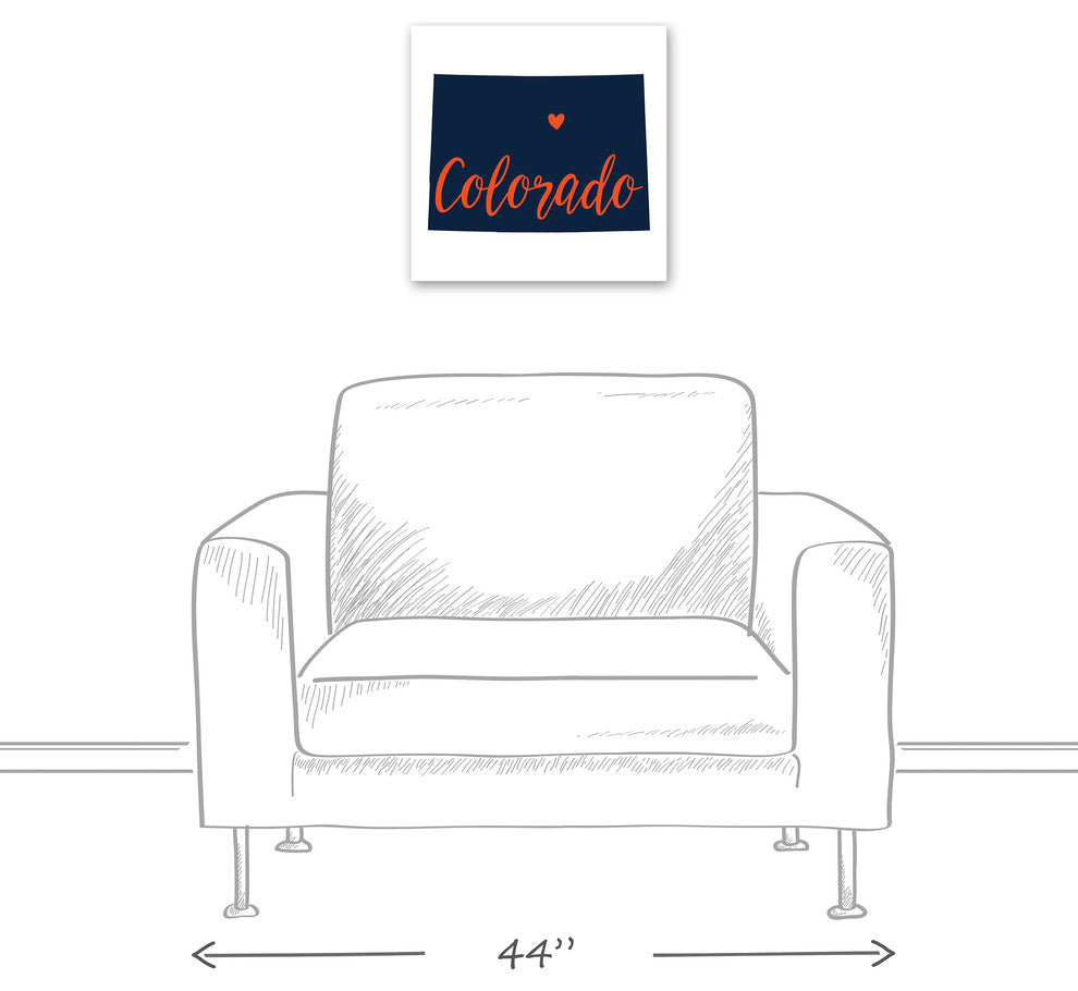 Blue and Orange Colorado Pride 16x16 Canvas Wall Art