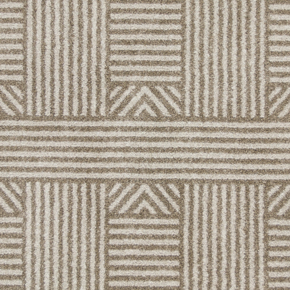 3' X 5' Beige and Ivory Geometric Indoor Outdoor Area Rug
