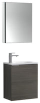 Valencia 20" Gray Oak Wall Hung Bathroom Vanity Set, Cabinet, Faucet, FFT9161CH