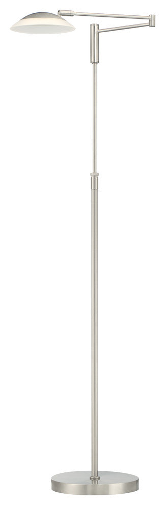 Meran Turbo Floor Lamp, Satin Nickel
