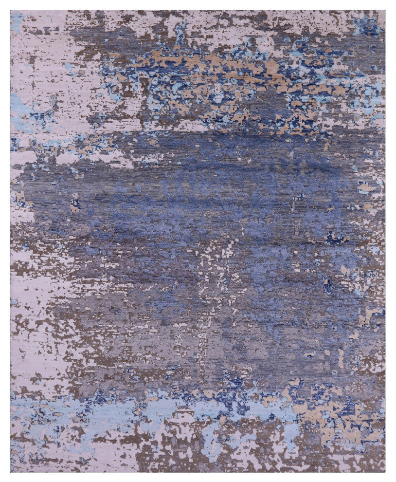Wool & Silk Abstract Handmade Rug 7' 11" X 9' 11" - Q15795