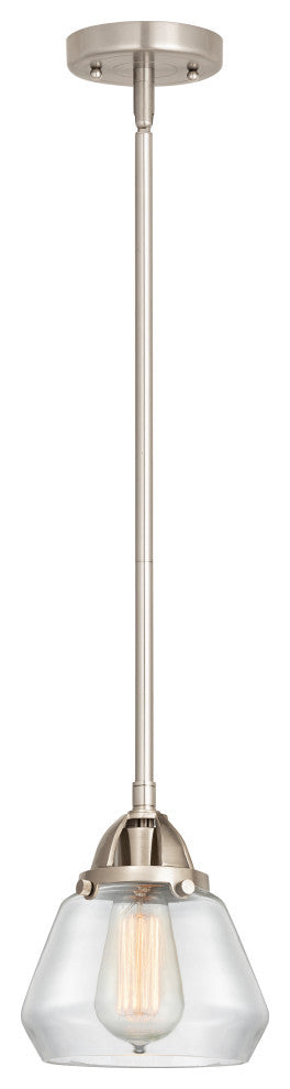 Fulton Mini Pendant, Brushed Satin Nickel, Clear, Clear