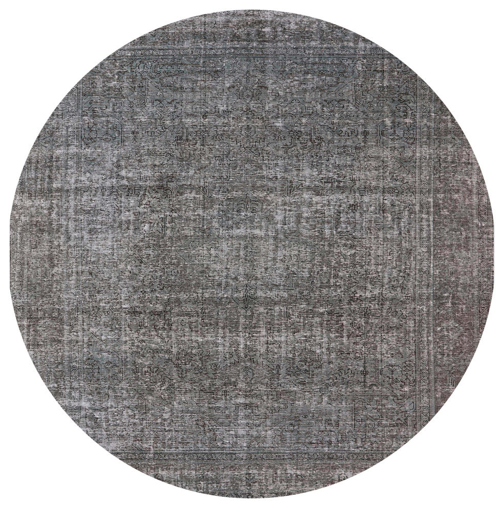 Ahgly Company Indoor Round Mid-Century Modern Area Rugs, 5' Round