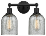 Innovations 616-2W-BK-G257 Caledonia 2 Light Bath Vanity Light, Matte Black