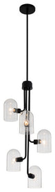 Cupola 15x42" 5 Light Chic Pendant, Matte Black