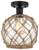 Innovations 616-1F-BK-G122-8RB 1 Light Semi-Flush Mount, Matte Black