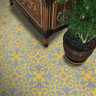 Agadir Handmade Cement Tile, Gold/Gray, Sample