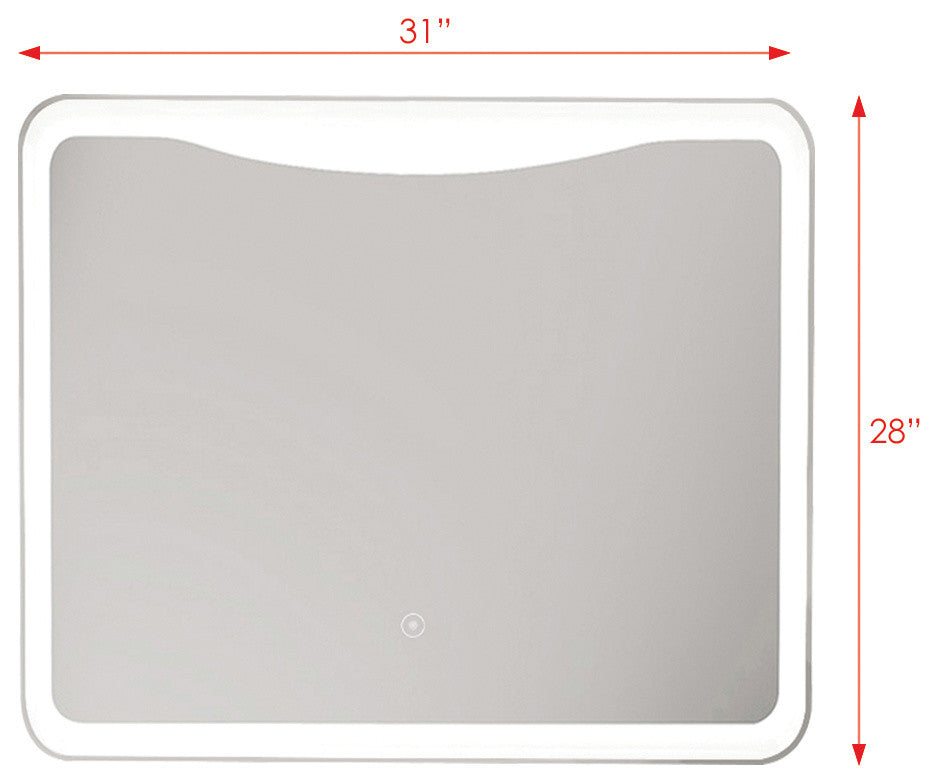 Transolid Mason LED-Backlit Contemporary Mirror, Silver