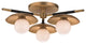 Julien, 3-Light Semi Flush, Aged Brass Finish, Opal Matte Glass Shade