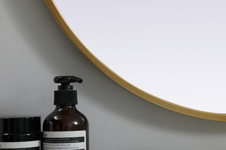 Metal Frame Oval Mirror 24X40 Inch, Brass