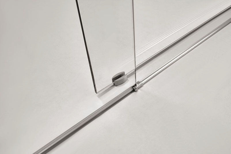 56"“60"Wx76" Frameless Sliding Shower Door With Clear Glass, Chrome