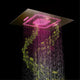 LED Rainfall Mist Shower System With Hand Shower, Touch Panel Light
