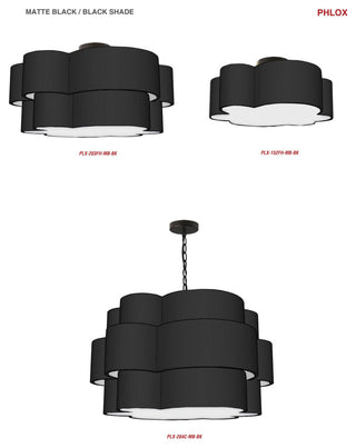 Dainolite PLX-284C-MB-BK 4 Light Chandelier, Matte Black