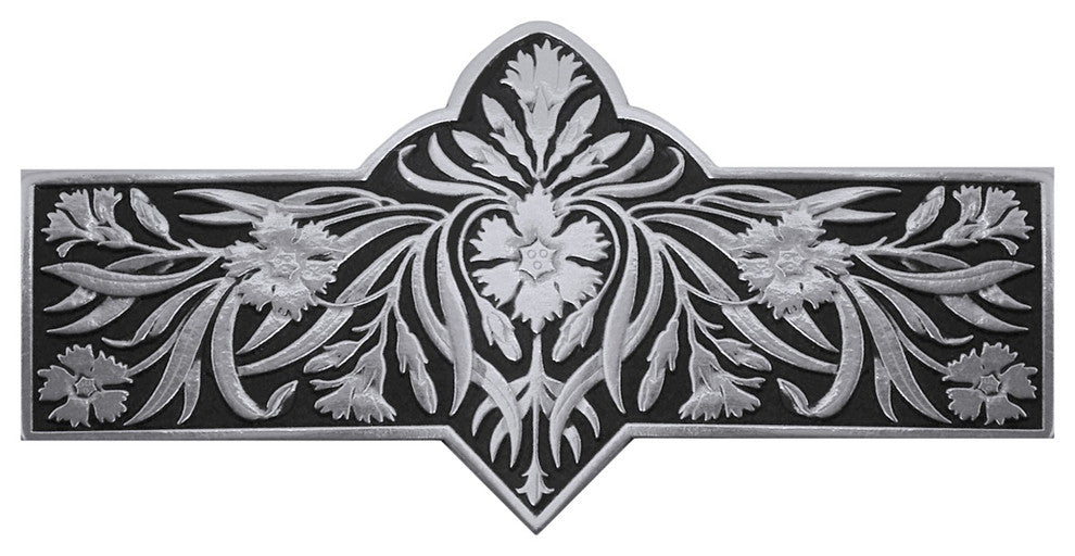 Dianthus Pull Antique Brass, Brilliant Pewter (Enameled)