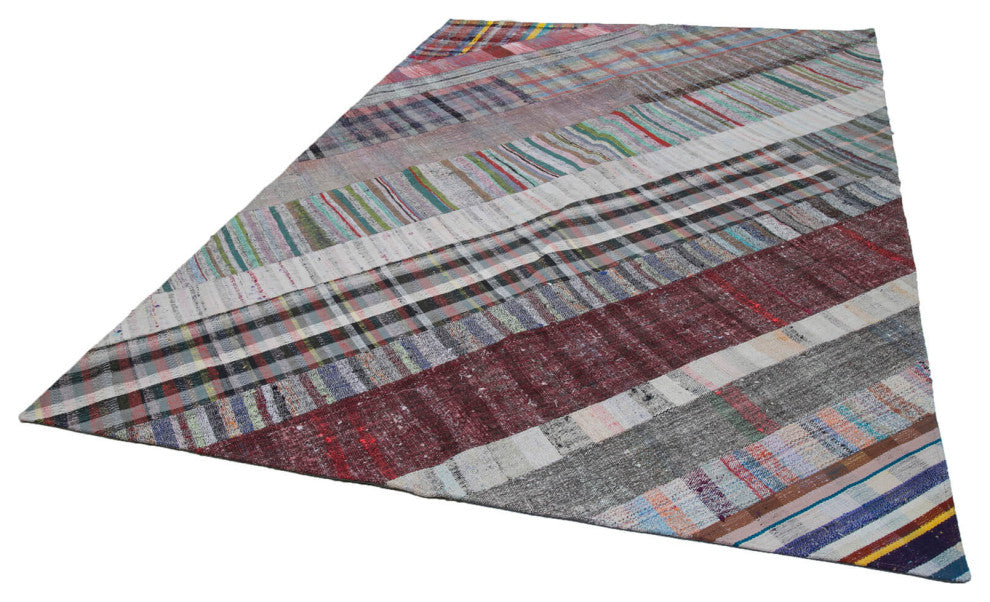 Rug N Carpet - Handmade Oriental 6' 8'' x 9' 11'' Tribal Patchwork Kilim Rug