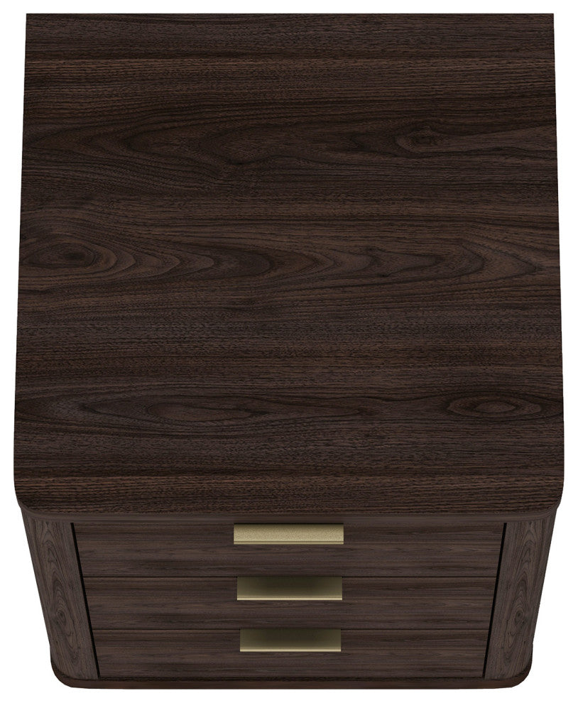 Manhattan Comfort Evelyn Nightstand, Brown, Single