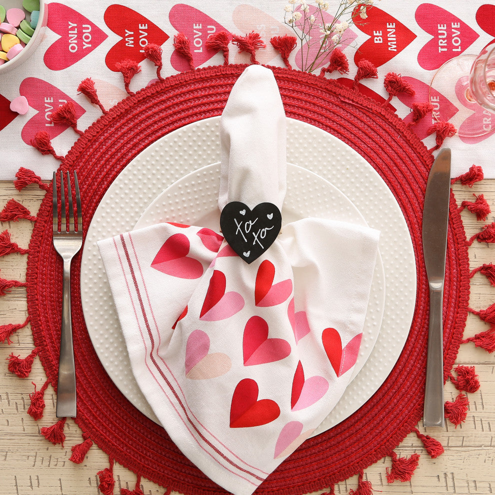 Heart Chalkboard Napkin Ring (Set of 6)