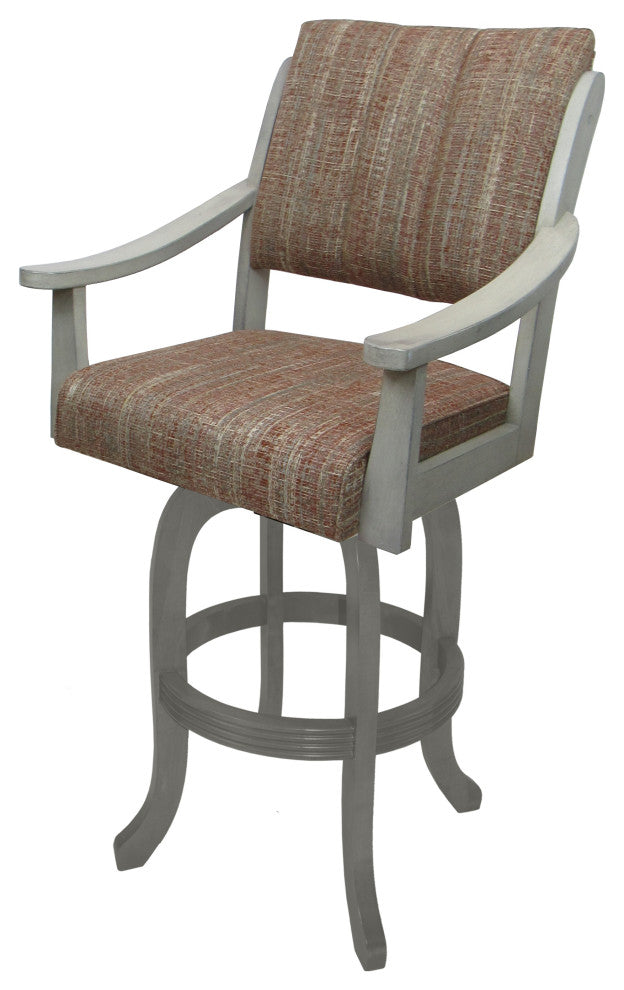 Casa Swivel Wood Stool on Melina Base, Watusi Madder -  E-T, 30"