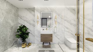 Madison 24" Wall Mounted Vanity with Reinforced Acrylic Sink, Light Oak