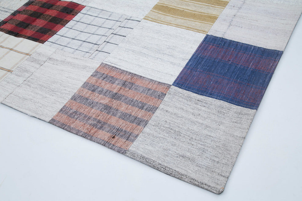 Rug N Carpet - Handmade Turkish 6' 8'' x 9' 10'' Rustic Patchwork Kilim Rug