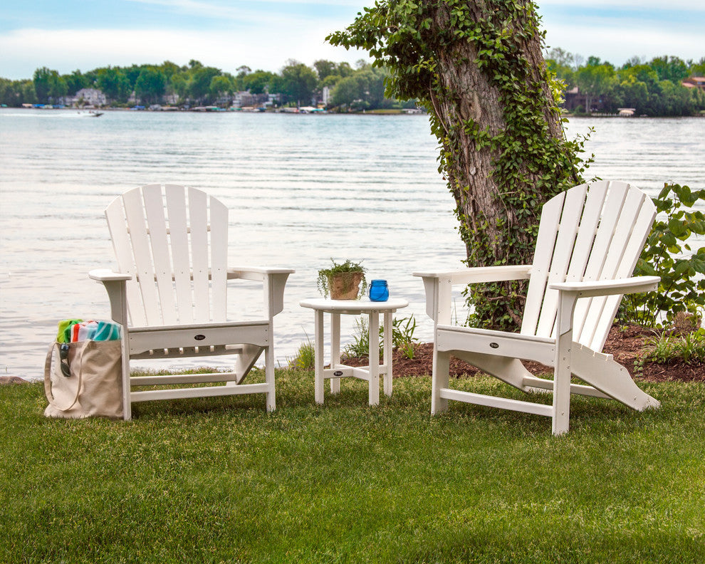 Yacht Club Shellback 3-Piece Adirondack Set, Classic White