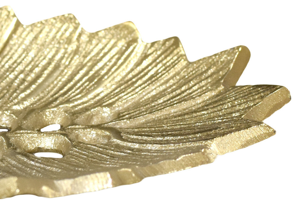 Handmade Decorative Aluminium Tray, Gold Color Coated