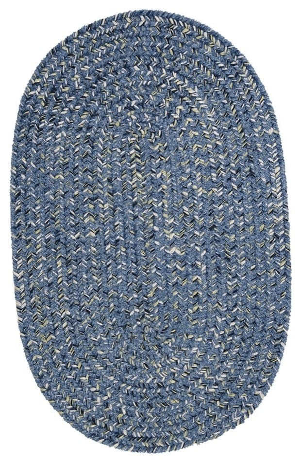 Colonial Mills West Bay WB51 Blue Tweed Kids/Teen Area Rug, Oval 2'x6'