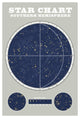 "Southern Star Chart Blue Gray" Digital Paper Print by Sue Schlabach, 34"x50"