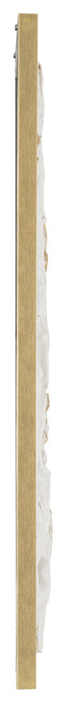 35X59, Hand Painted Textured Acrylic, White/Gold