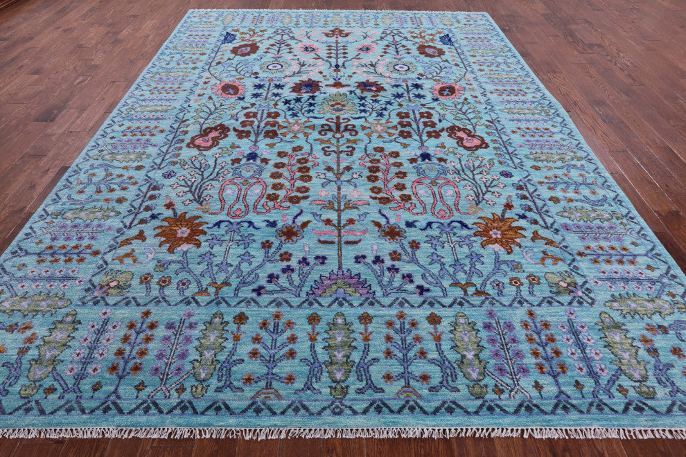 Turkish Oushak Handmade Wool Rug 9' 2" X 12' 4" - Q13598