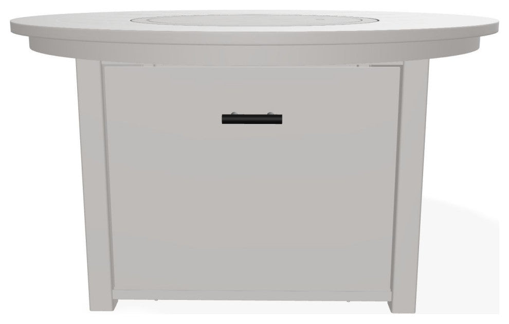 42" Marine Grade Fire Table with Propane Shelf, Warm Gray/Warm Gray