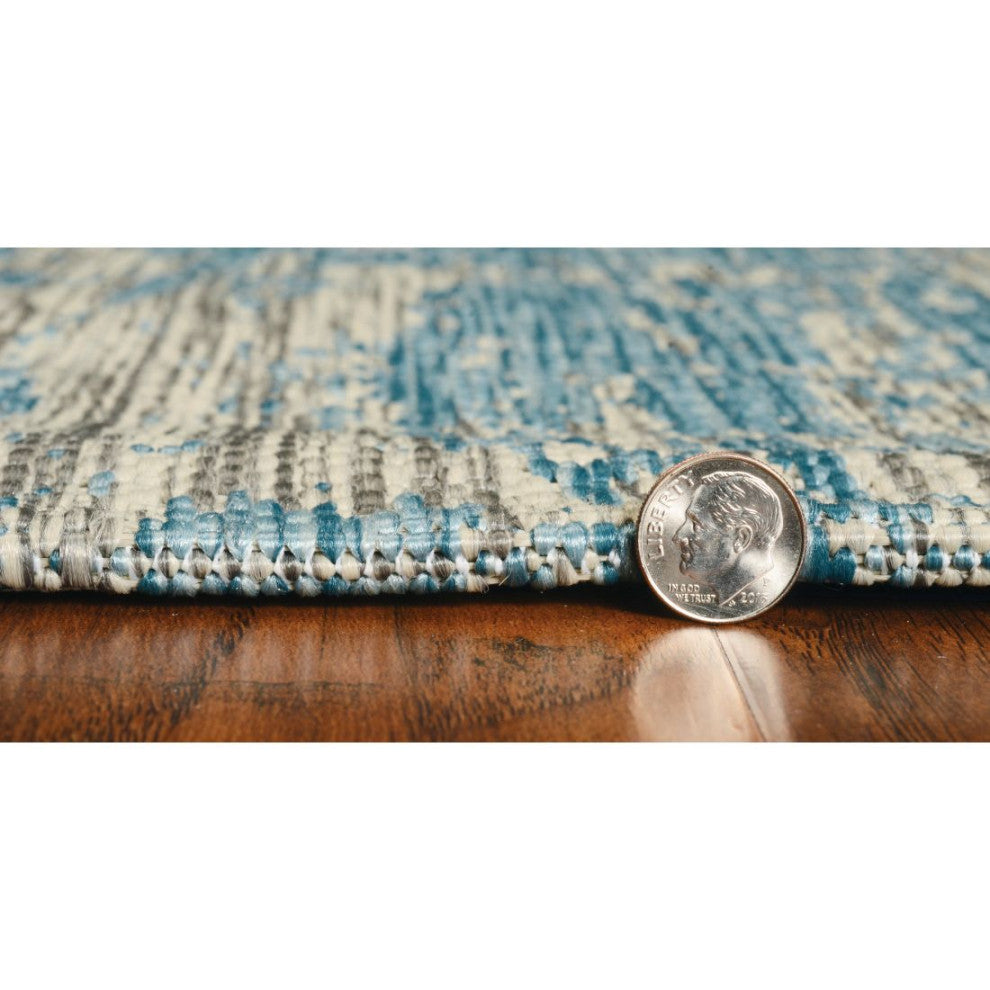 KAS Provo 5759 Teal Strokes Area Rug, 5'3"x7'7"