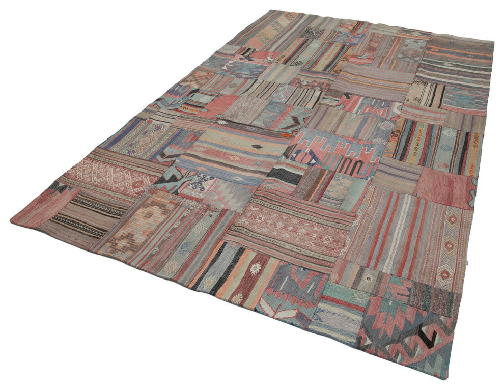 Rug N Carpet - Handmade Anatolian 6' 8'' x 9' 10'' Unique Patchwork Kilim Rug