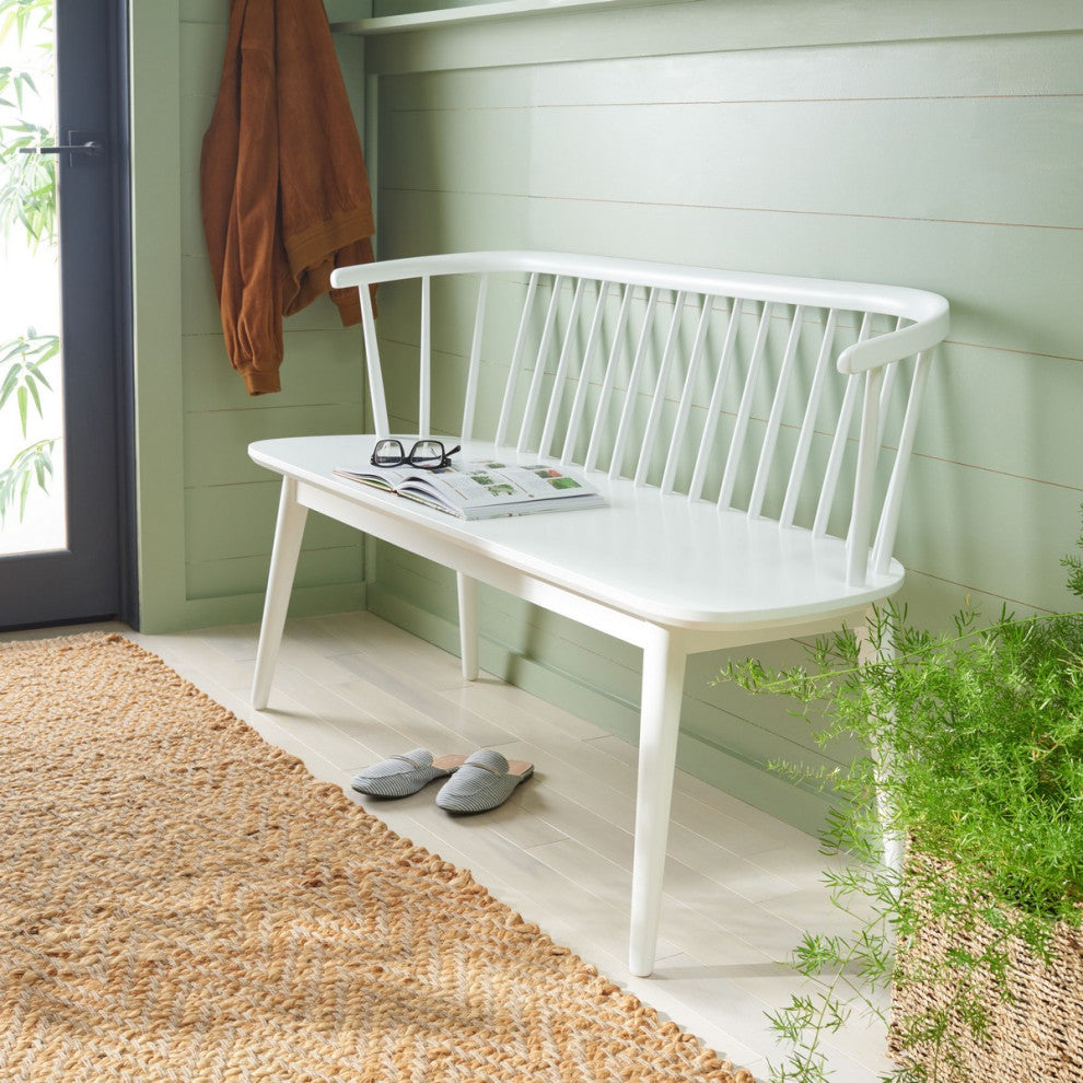Safavieh Blanchard Spindle Bench, White
