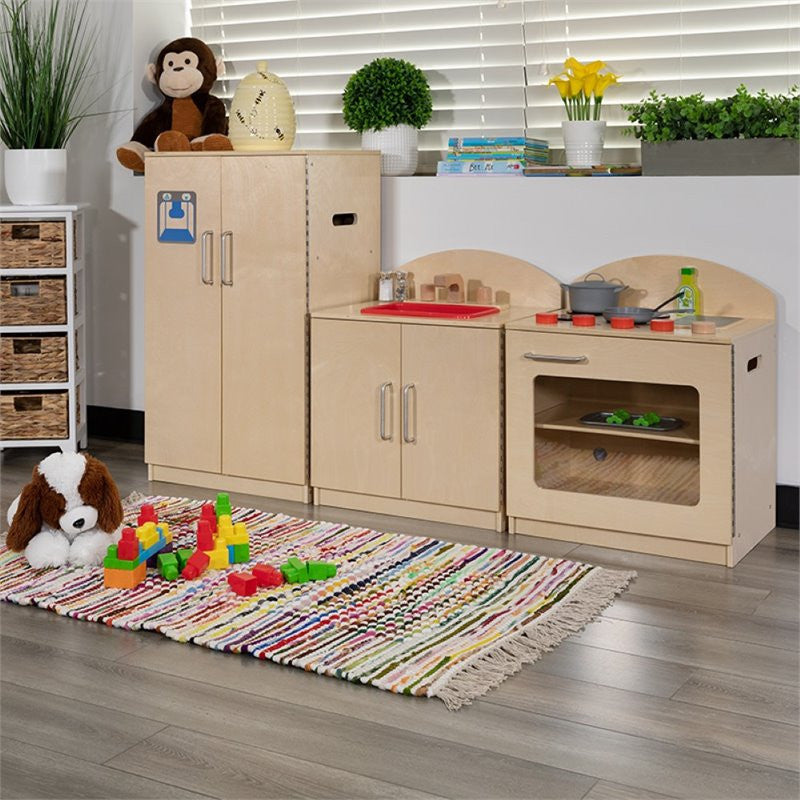 Children's Wooden Kitchen Set-Stove, Sink & Refrigerator/Commercial or Home Use