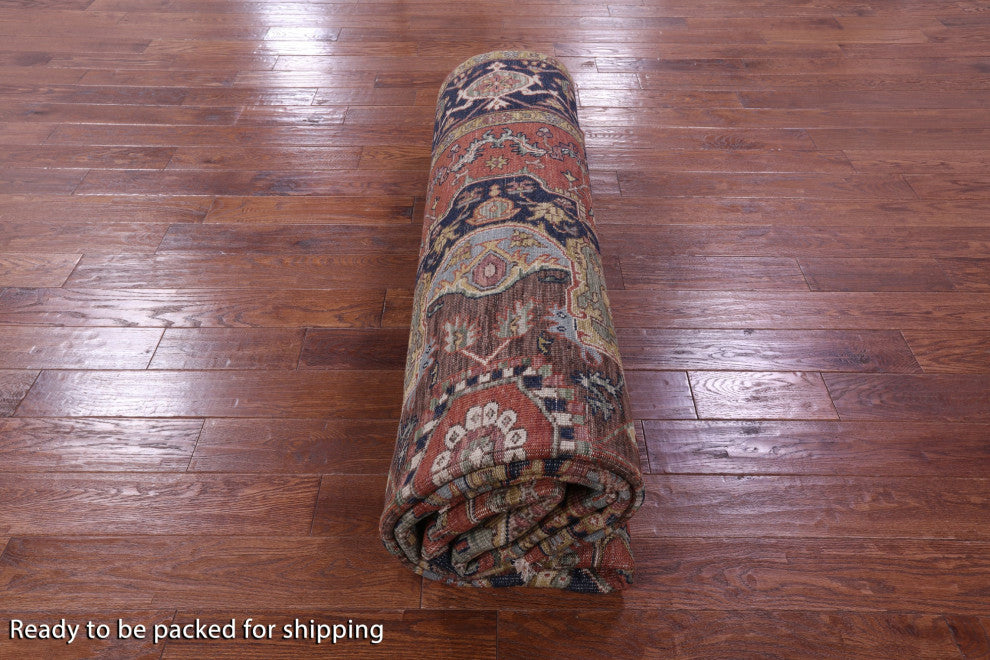 Handmade Persian Fine Serapi Wool Rug 8' 11" X 11' 11" - Q14702
