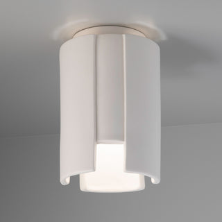 Radiance Outdoor Stagger Ceramic Flush-Mount, Bisque, E26