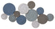 Shades of Blue and Pink Layered Metal Plate Wall D"cor