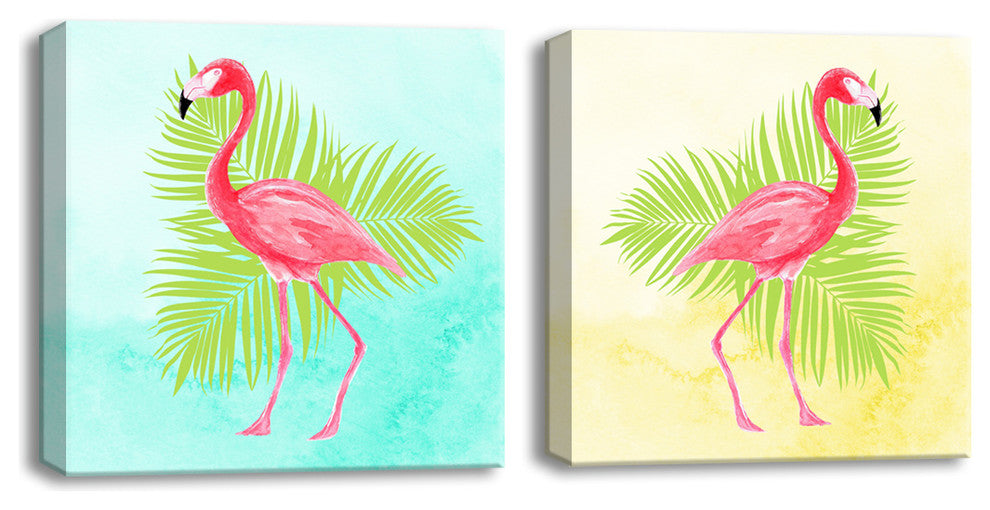 Ready2HangArt 'Flamingo II' 2 Piece Wrapped Art Set 12" 24"