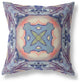 28" Indigo Peach Geo Tribal Indoor Outdoor Throw Pillow
