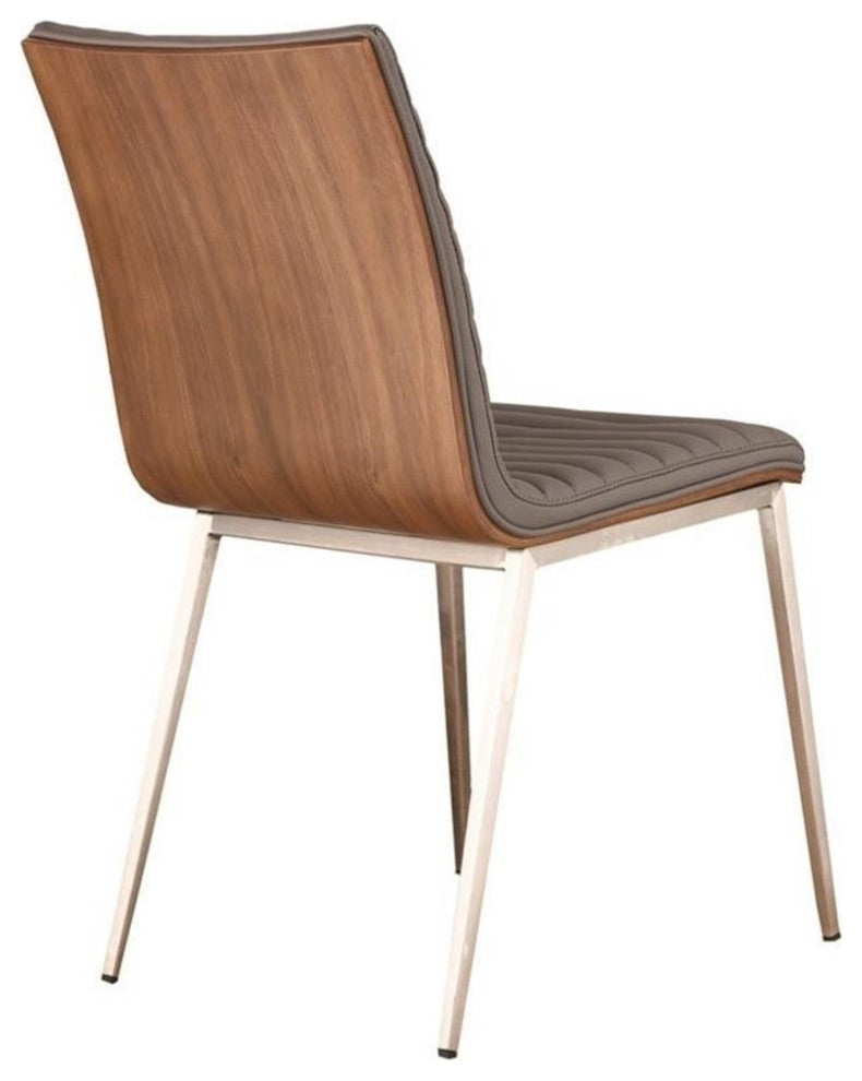 Armen Living Cafe Dining Chair in Faux Leather with Back - Thumbnail 5