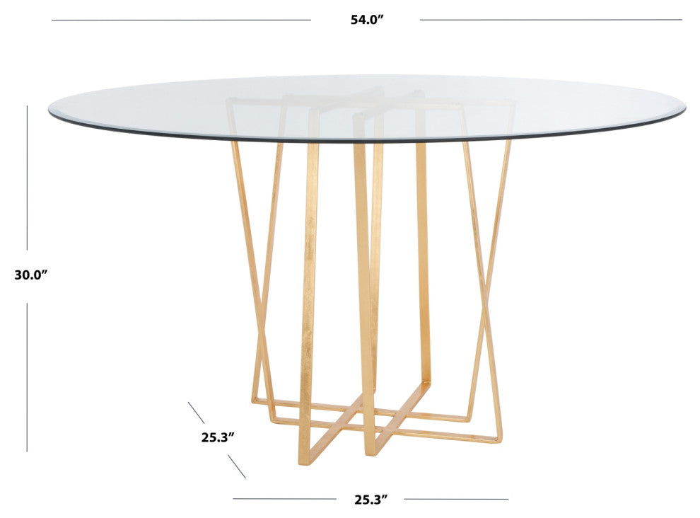 Safavieh Couture Scotty Metal Dining Table, Gold