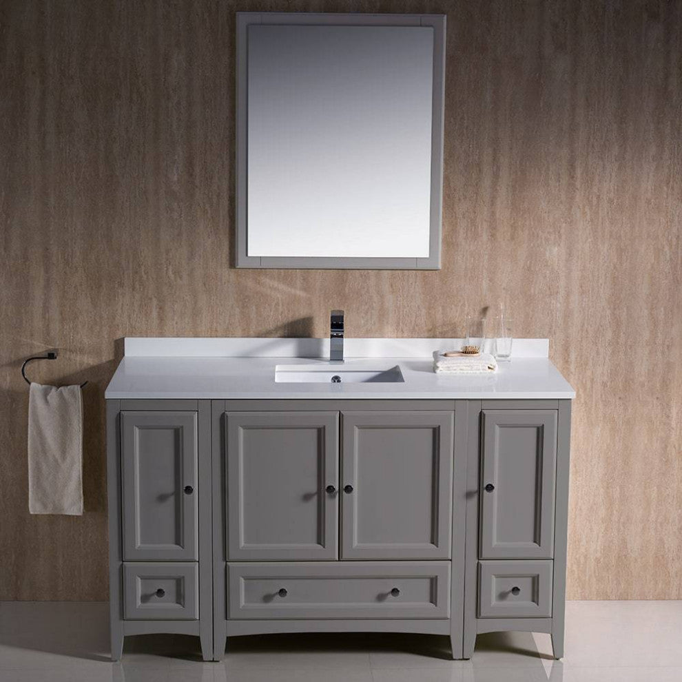 Fresca FVN20-123012GR Oxford 54" Gray Traditional Bathroom Vanity