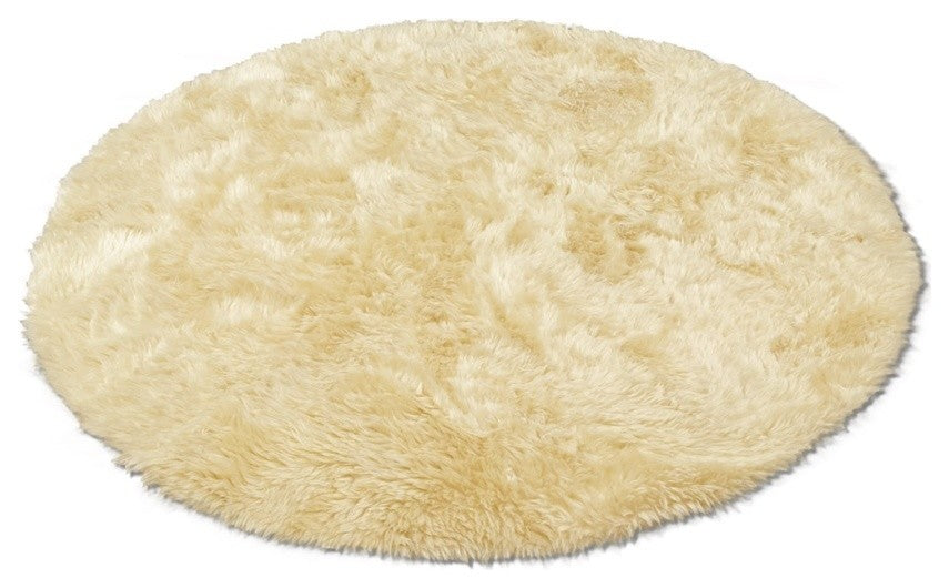 Classic Sheepskin Ivory Faux Fur Round Rug
